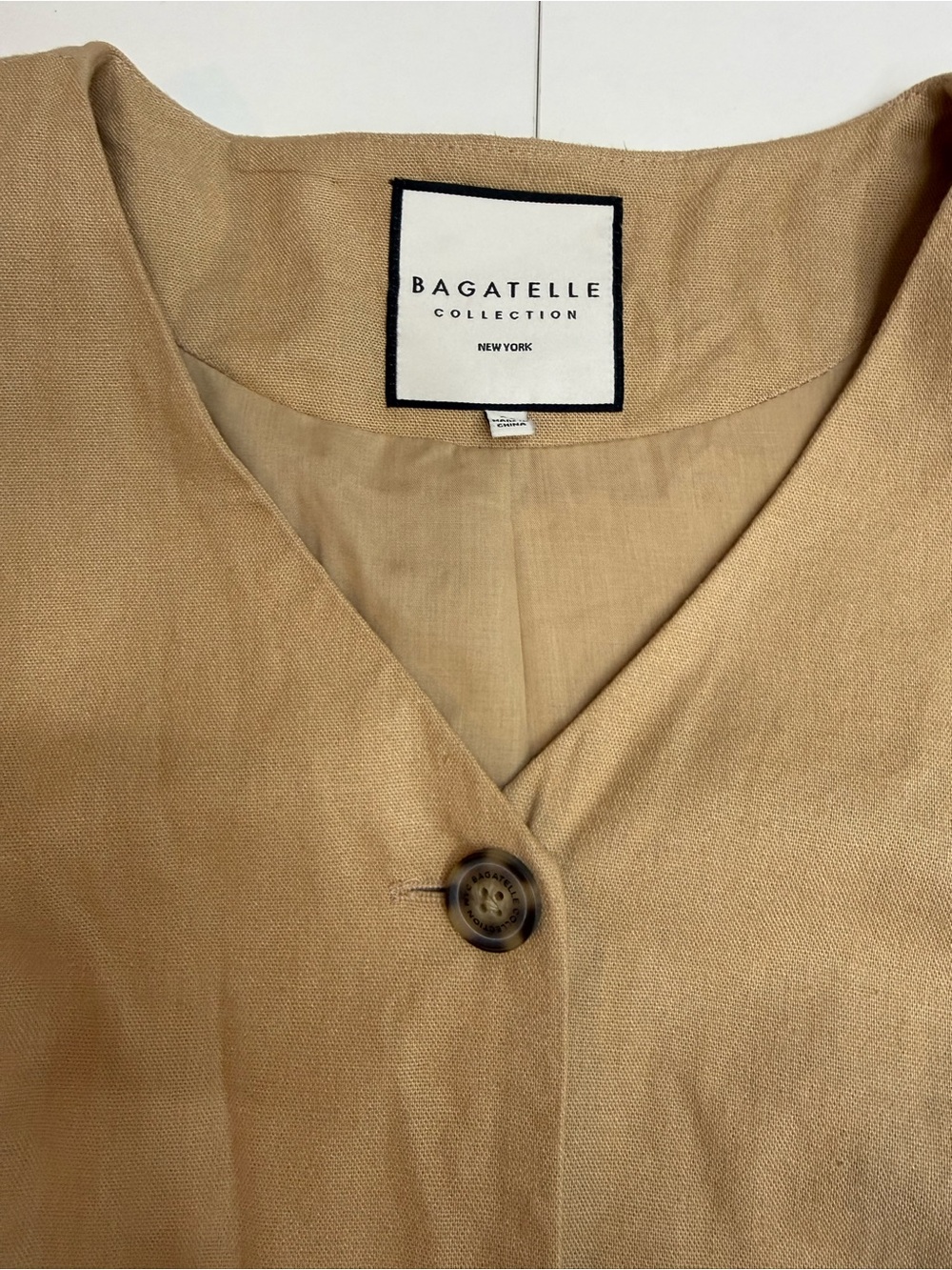 Bagatelle Women's Beige Tailored Spring / Summer Belted Blazer size XL - Picture 7 of 12